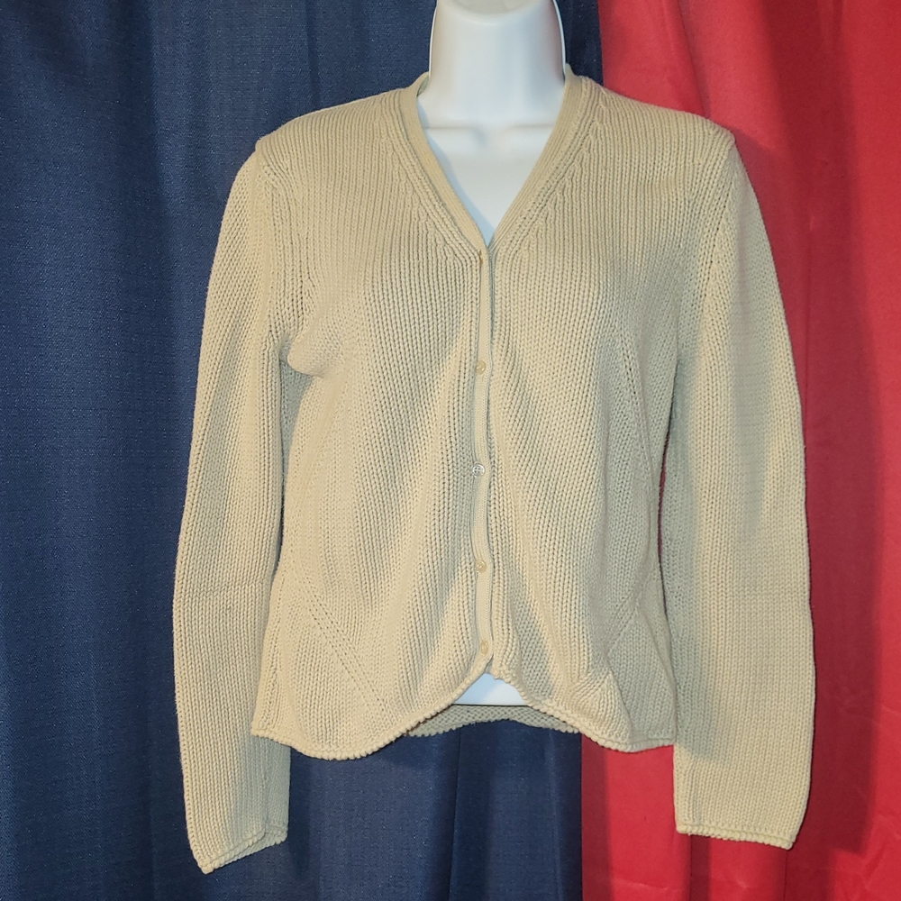 Willi Smith Retro Women’s Sweater Cardigan button up small cream